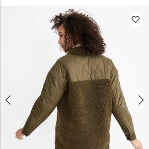 Madewell Hybrid Sherpa Jacket olive Green size XL